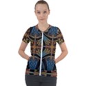 Abstract, Pattern Arabesque Design Tile Decoration Seamless Short Sleeve Zip Up Jacket View1