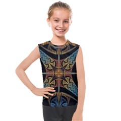 Abstract, Pattern Arabesque Design Tile Decoration Seamless Kids  Mesh Tank Top by Jancukart