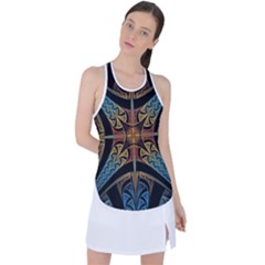 Abstract, Pattern Arabesque Design Tile Decoration Seamless Racer Back Mesh Tank Top by Jancukart