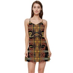 Abstract, Pattern Arabesque Design Tile Decoration Seamless Short Frill Dress