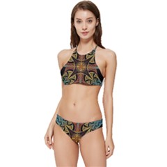 Abstract, Pattern Arabesque Design Tile Decoration Seamless Banded Triangle Bikini Set