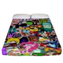 Assorted Cartoon Characters Doodle  Style Heroes Fitted Sheet (California King Size) View1