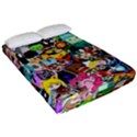 Assorted Cartoon Characters Doodle  Style Heroes Fitted Sheet (California King Size) View2