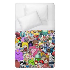 Assorted Cartoon Characters Doodle  Style Heroes Duvet Cover (single Size) by Jancukart