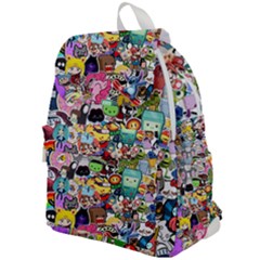 Assorted Cartoon Characters Doodle  Style Heroes Top Flap Backpack