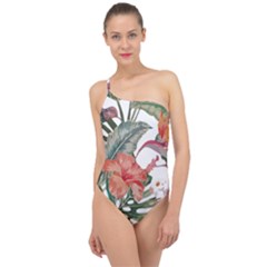 Tropical T- Shirt Tropical Fashion Florealense T- Shirt Classic One Shoulder Swimsuit by maxcute