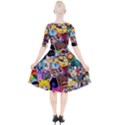 Assorted Cartoon Characters Doodle  Style Heroes Quarter Sleeve A-Line Dress View2