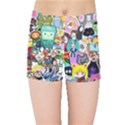 Assorted Cartoon Characters Doodle  Style Heroes Kids  Sports Shorts View1