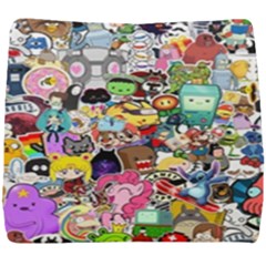 Assorted Cartoon Characters Doodle  Style Heroes Seat Cushion by Jancukart