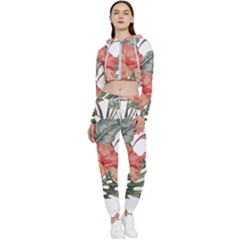 Tropical T- Shirt Tropical Fashion Florealense T- Shirt Cropped Zip Up Lounge Set by maxcute