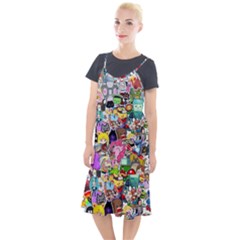 Assorted Cartoon Characters Doodle  Style Heroes Camis Fishtail Dress by Jancukart