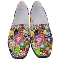 Assorted Cartoon Characters Doodle  Style Heroes Women s Classic Loafer Heels by Jancukart