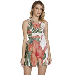 Tropical T- Shirt Tropical Fashion Florealense T- Shirt Sleeveless High Waist Mini Dress by maxcute