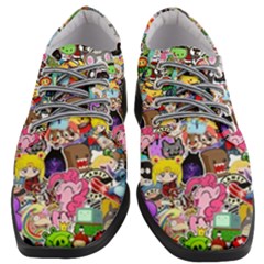 Assorted Cartoon Characters Doodle  Style Heroes Women Heeled Oxford Shoes by Jancukart