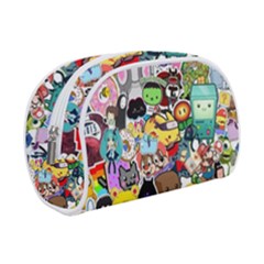 Assorted Cartoon Characters Doodle  Style Heroes Make Up Case (small) by Jancukart