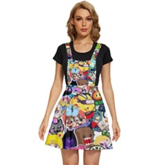 Assorted Cartoon Characters Doodle  Style Heroes Apron Dress by Jancukart