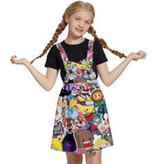 Assorted Cartoon Characters Doodle  Style Heroes Kids  Apron Dress by Jancukart