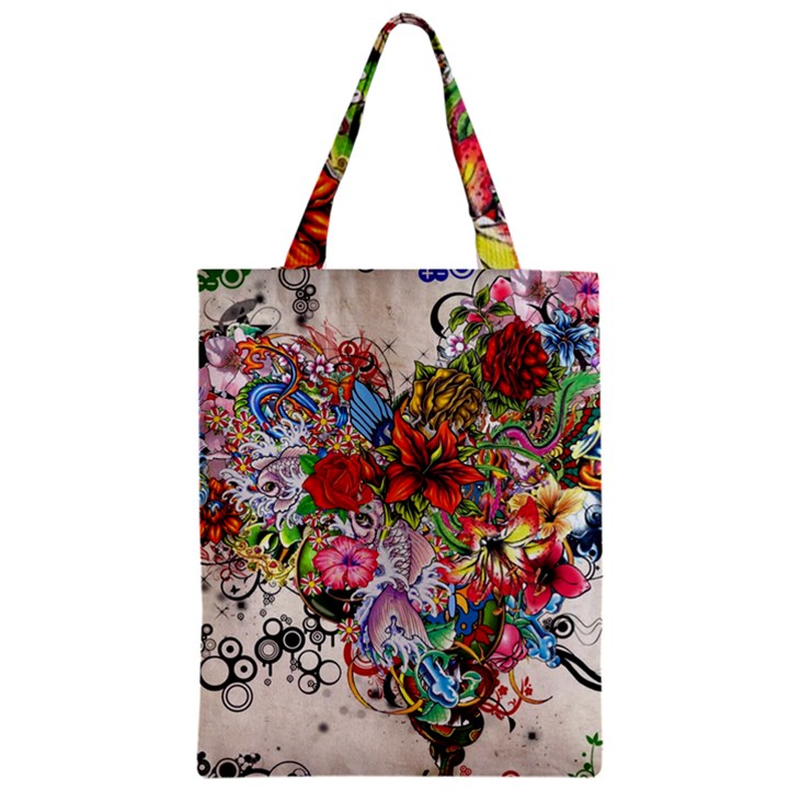 Romantic Cotton Pattern Wallpaper Texture Design Art Zipper Classic Tote Bag