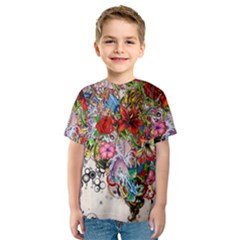 Romantic Cotton Pattern Wallpaper Texture Design Art Kids  Sport Mesh Tee