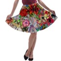 Romantic Cotton Pattern Wallpaper Texture Design Art A-line Skater Skirt View1