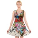 Romantic Cotton Pattern Wallpaper Texture Design Art V-Neck Sleeveless Dress View1