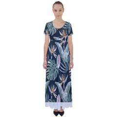 Tropical T- Shirt Tropical Garden Floricorous T- Shirt High Waist Short Sleeve Maxi Dress by maxcute