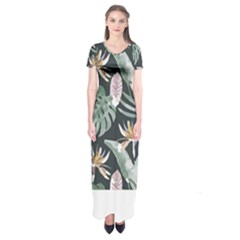 Tropical T- Shirt Tropical Garden Floricorous T- Shirt Short Sleeve Maxi Dress by maxcute