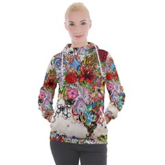 Romantic Cotton Pattern Wallpaper Texture Design Art Women s Hooded Pullover