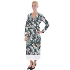 Tropical T- Shirt Tropical Garden Floricorous T- Shirt Velvet Maxi Wrap Dress by maxcute