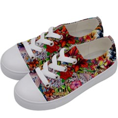 Romantic Cotton Pattern Wallpaper Texture Design Art Kids  Low Top Canvas Sneakers