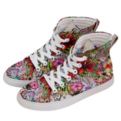 Romantic Cotton Pattern Wallpaper Texture Design Art Men s Hi-top Skate Sneakers