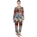 Romantic Cotton Pattern Wallpaper Texture Design Art Women s Long Sleeve Satin Pajamas Set	 View1