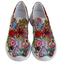 Romantic Cotton Pattern Wallpaper Texture Design Art Women s Lightweight Slip Ons