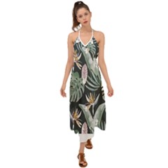 Tropical T- Shirt Tropical Garden Floricorous T- Shirt Halter Tie Back Dress 