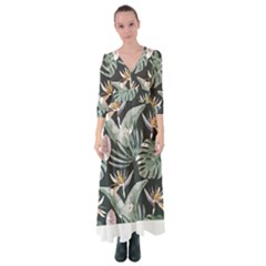 Tropical T- Shirt Tropical Garden Floricorous T- Shirt Button Up Maxi Dress by maxcute