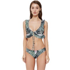 Tropical T- Shirt Tropical Garden Floricorous T- Shirt Low Cut Ruffle Edge Bikini Set