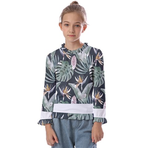 Tropical T- Shirt Tropical Garden Floricorous T- Shirt Kids  Frill Detail Tee by maxcute