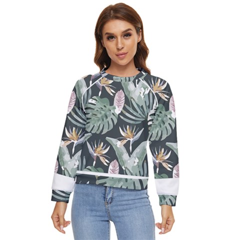 Tropical T- Shirt Tropical Garden Floricorous T- Shirt Women s Long Sleeve Raglan Tee by maxcute