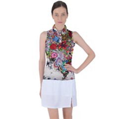 Romantic Cotton Pattern Wallpaper Texture Design Art Women s Sleeveless Polo Tee