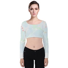 Tropical T- Shirt Tropical Garden Flower Bean T- Shirt Velvet Long Sleeve Crop Top by maxcute