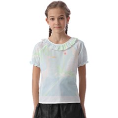 Tropical T- Shirt Tropical Garden Flower Bean T- Shirt Kids  Frill Chiffon Blouse by maxcute