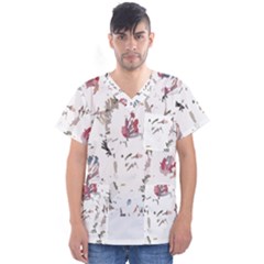 Tropical T- Shirt Tropical Garden Garden T- Shirt Men s V-Neck Scrub Top