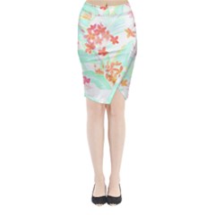 Tropical T- Shirt Tropical Garden Pluriflor T- Shirt Midi Wrap Pencil Skirt by maxcute