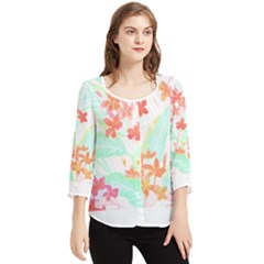 Tropical T- Shirt Tropical Garden Pluriflor T- Shirt Chiffon Quarter Sleeve Blouse by maxcute