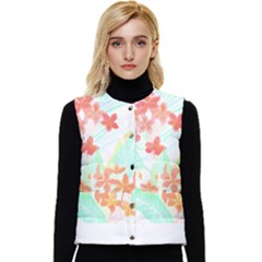 Tropical T- Shirt Tropical Garden Pluriflor T- Shirt Women s Short Button Up Puffer Vest by maxcute