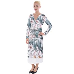 Tropical T- Shirt Tropical Garden Sheet T- Shirt Velvet Maxi Wrap Dress by maxcute