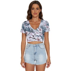 Tropical T- Shirt Tropical Garden Sheet T- Shirt V-neck Crop Top