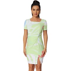 Tropical T- Shirt Tropical Gorgeous Deforest T- Shirt Fitted Knot Split End Bodycon Dress