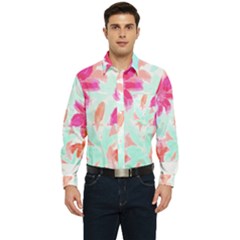 Tropical T- Shirt Tropical Gorgeous Floristic T- Shirt Men s Long Sleeve Pocket Shirt  by maxcute