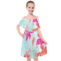 Tropical T- Shirt Tropical Gorgeous Floristic T- Shirt Kids  Cut Out Shoulders Chiffon Dress by maxcute